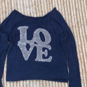 Classic soft cotton crystal love embellished tee